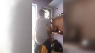 Quickie sex in the kitchen with her son's friend