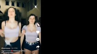 Tiktok Teens bounce boobs No bra Shake tits nips