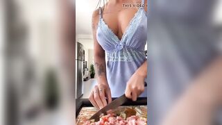 Sexy Blonde is Cooking