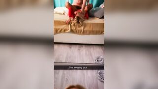 Cheating Girlfriend Sends Snapchat to her Boyfriend while she Gets Fucked