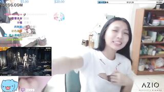 Twitch streamer japanese flashing perfect shape boobs in an exciting way