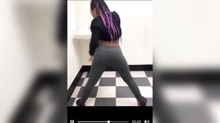 Ebony PYT Twerking in School Bathroom