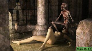 Nasty Skeleton. 3d porn horror