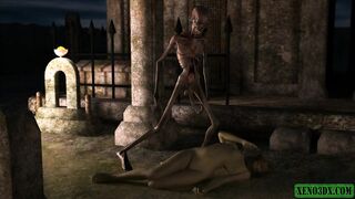 Nasty Skeleton. 3d porn horror