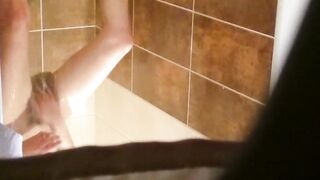 Spy my wife hairy pussy in shower