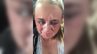 She only wants to give a handjob in the car, but gets monster facial