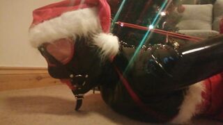 Louise Latex Naughty Santa Hogtied