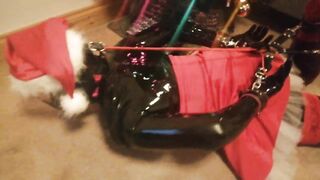 Louise Latex Naughty Santa Hogtied