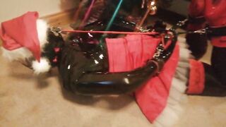 Louise Latex Naughty Santa Hogtied