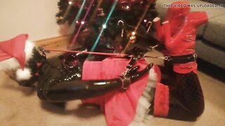 Louise Latex Naughty Santa Hogtied