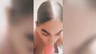 Slut Sloppy Sucking Hot Pink Dildo TEASER