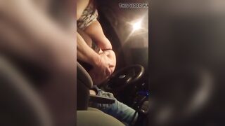 Wife enjoy riding stranger cock in car