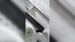 PUBLIC RESTROOM Facemask Covid-19 Pandemic MESSY Peeing Fetish Slut PinkMoonLust on ONLYFANS