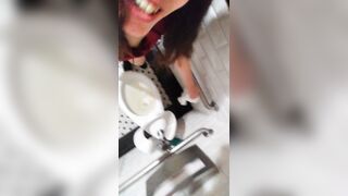 PUBLIC RESTROOM Facemask Covid-19 Pandemic MESSY Peeing Fetish Slut PinkMoonLust on ONLYFANS