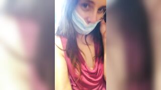 PUBLIC RESTROOM Facemask Covid-19 Pandemic MESSY Peeing Fetish Slut PinkMoonLust on ONLYFANS