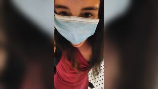 PUBLIC RESTROOM Facemask Covid-19 Pandemic MESSY Peeing Fetish Slut PinkMoonLust on ONLYFANS