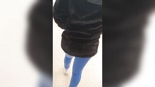 Step Mom in Ripped Jeans get Fucked in Supermarket by Step Son