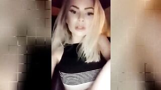 Hot Blonde MILF Dildong Pussy inside Car and Gets really Wet - Snapchat