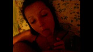 Girl Sucks Dick and Gets Cum in Mouth and Face. Private, Homemade