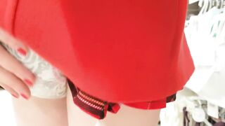 Diaper Girl Pees her Pull up while Shopping Panties