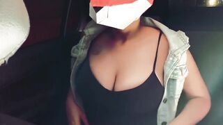 Mexican Shows her Huge Tits to her Driver