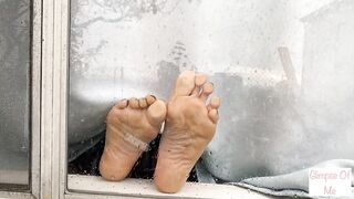 Feet against Window on a Relaxing Rainy Day Foot Fetish - Glimpseofme