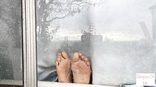 Feet against Window on a Relaxing Rainy Day Foot Fetish - Glimpseofme