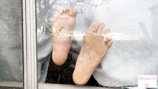 Feet against Window on a Relaxing Rainy Day Foot Fetish - Glimpseofme