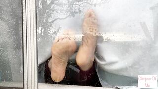 Feet against Window on a Relaxing Rainy Day Foot Fetish - Glimpseofme