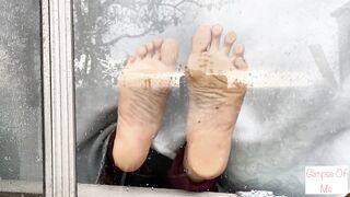 Feet against Window on a Relaxing Rainy Day Foot Fetish - Glimpseofme