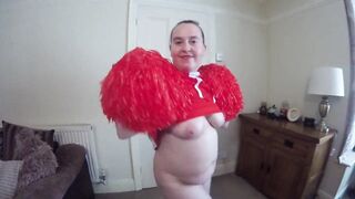 Mom Dancing in Cheerleader outfit