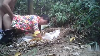 Mature asian street prostitute fuckt in the woods