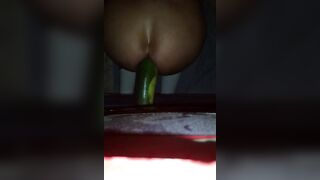 There is a cucumber in my asshole