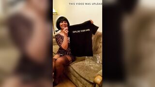 Sexy milf unboxing sex toy package from SVAKOM