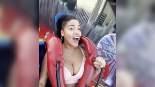 Latina bounce on park attraction