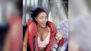 Latina bounce on park attraction