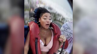 Latina bounce on park attraction