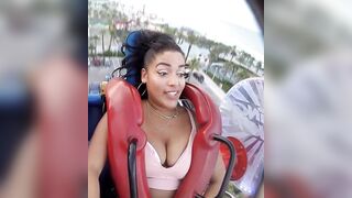 Latina bounce on park attraction