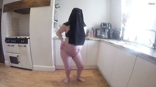 Pregnant in Muslim Niqab and Nursing Bra