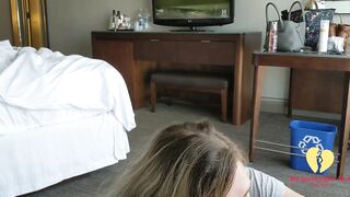 SEXY MAID SUCKS MY COCK IN HOTEL ROOM