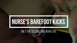 Barefoot Ball Kicks - Patient on his Knees - Nurse Myste - Ballbusting CBT Femdom