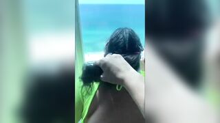 Thick Latina fucked like a bitch in front of the beach! La Paisa getting pounded