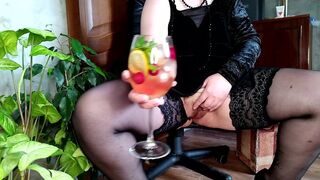 Russian milf and her natural cocktail