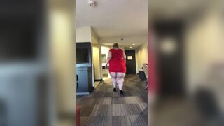 SSBBW Instagram Model In Small Red Dress