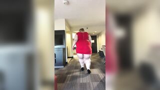 SSBBW Instagram Model In Small Red Dress