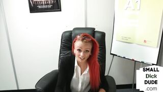 British office mistress humiliates small dick with cuckolding