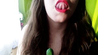 Red Lipstick Slut Sucking on Popsicle - ASMR