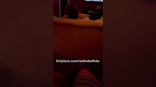 Husband cums while watching wife fuck bull in the theater