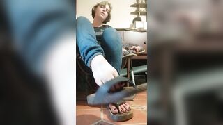 Plays with Dirty Sandals, on and off her Smelly Feet