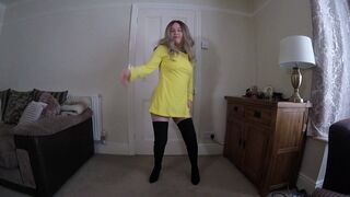 Star Trek cosplay commander in thigh boots striptease